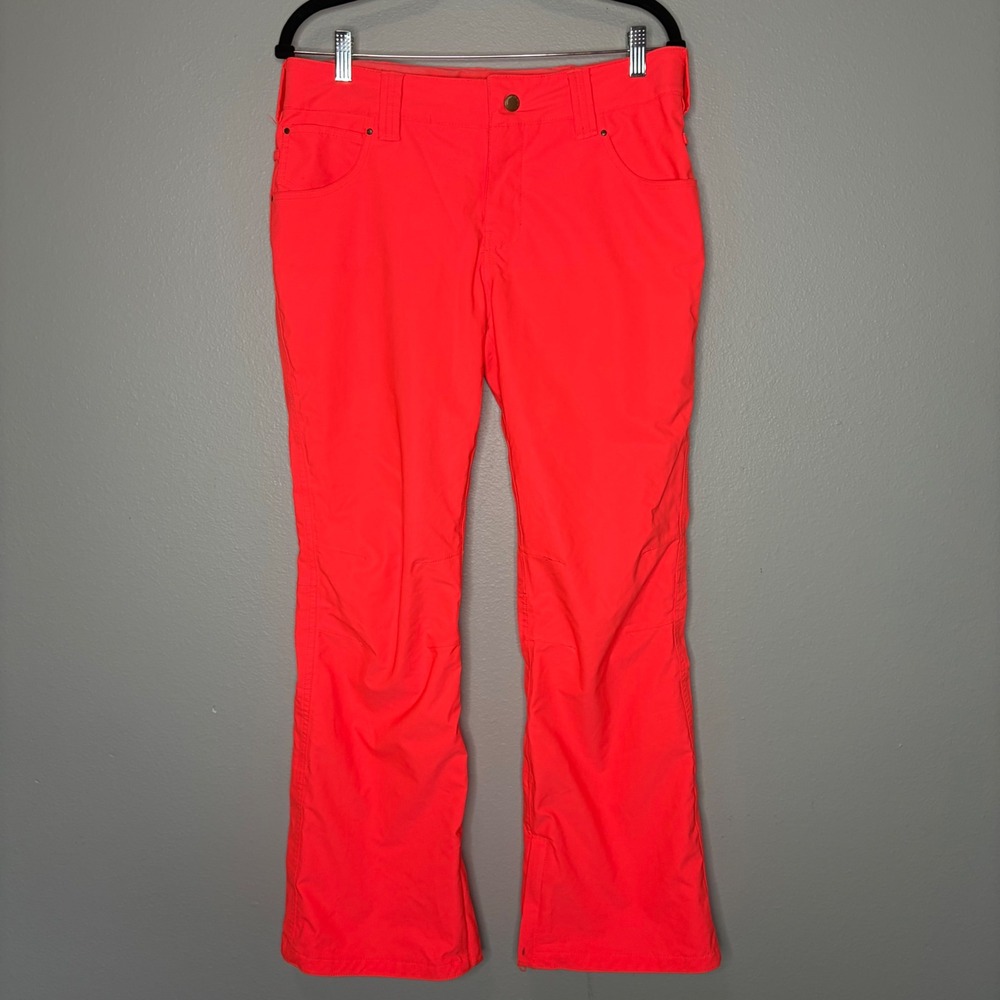 Aperture Neon Coral Snow Pants Wm Med/Lg (FW 17") Ski Snowboard (heel discolor)